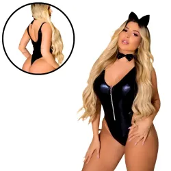 Fantasia Feminina Body Coelha Sexy com Zíper em Vinil Fantasia Feminina Body Coelha Sexy com Zíper em Vinil
