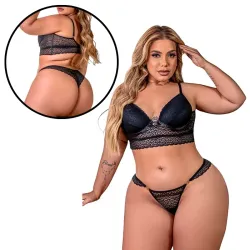 Conjunto Sensual Plus Size com Bojo e Renda Trabalhada