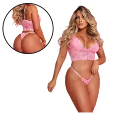 Conjunto Sexy sem Bojo Passion Glow com Detalhes em Correntes Conjunto Sexy sem Bojo Passion Glow com Detalhes em Correntes