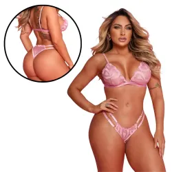 Conjunto Sensual com Transparência Glow Up