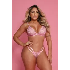 Conjunto Sensual com Transparência Glow Up