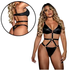 Body sem Bojo com Regulagem em Cirrê com Detalhes em Tiras e Argolas Sedutor Body sem Bojo com Regulagem em Cirrê com Detalhes em Tiras e Argolas Sedutor