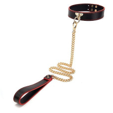 Coleira com Guia de Corrente Luxo Fetich Bondage