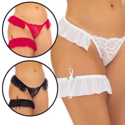 Calcinha Fio em Tule Alexandra com Perneira Patitex Calcinha Fio em Tule Alexandra com Perneira Patitex