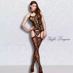 Macacão Bodystocking Rendado Très Jolie Macacão Bodystocking Rendado Très Jolie