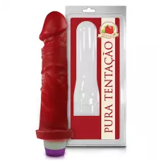 Pênis Realístico Aromático de Morango com Vibro - 17,5x4,1cm Pênis Realístico Aromático de Morango com Vibro - 17,5x4,1cm