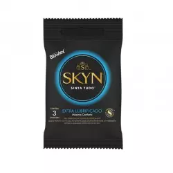 Preservativo Blowtex Skyn Sinta Tudo Extra Lubrificado com 3 Unidades Preservativo Blowtex Skyn Sinta Tudo Extra Lubrificado com 3 Unidades