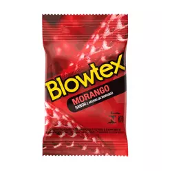 Preservativo Blowtex Morango 3 Unidades Preservativo Blowtex Morango 3 Unidades