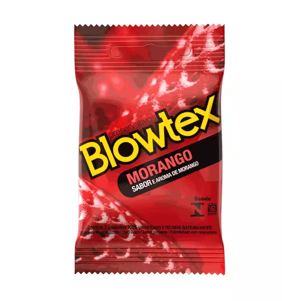 Preservativo Blowtex Morango 3 Unidades Preservativo Blowtex Morango 3 Unidades