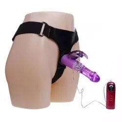 Cinta Peniana com Vibrador Duplo Rotativo 7 Vibrações e Estimulador de Clitóris Cinta Peniana com Vibrador Duplo Rotativo 7 Vibrações e Estimulador de Clitóris