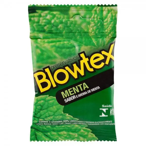 Preservativo Blowtex Menta com 3 Unidades Preservativo Blowtex Menta com 3 Unidades