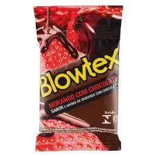 Preservativo Blowtex Morango com Chocolate com 3 Unidades Preservativo Blowtex Morango com Chocolate com 3 Unidades