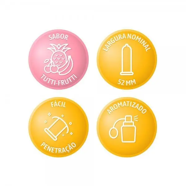 Preservativo Blowtex Tutti-Frutti com 3 Unidades Preservativo Blowtex Tutti-Frutti com 3 Unidades