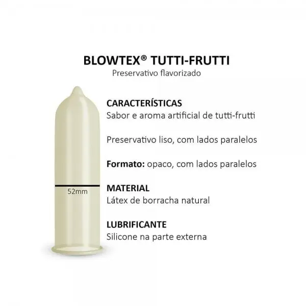 Preservativo Blowtex Tutti-Frutti com 3 Unidades Preservativo Blowtex Tutti-Frutti com 3 Unidades