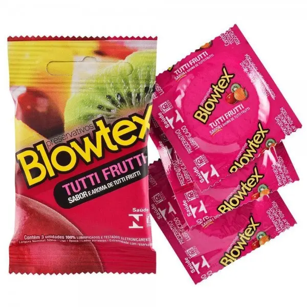 Preservativo Blowtex Tutti-Frutti com 3 Unidades Preservativo Blowtex Tutti-Frutti com 3 Unidades