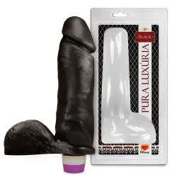 Pênis de Borracha Realístico com Vibrador e Escroto 20,5x4,7 cm Pênis de Borracha Realístico com Vibrador e Escroto 20,5x4,7 cm
