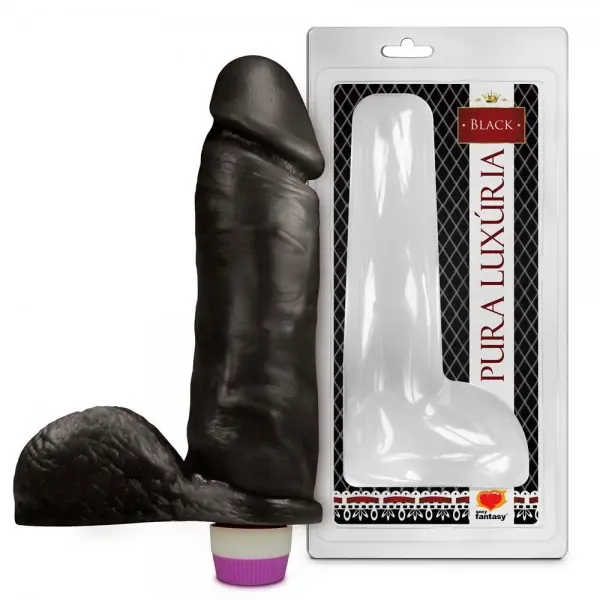 Pênis de Borracha Realístico com Vibrador e Escroto 20,5x4,7 cm