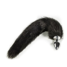 Plug Anal Rabo de Raposa 40 cm Tamanho M Preto