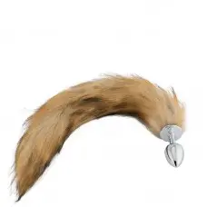 Plug Anal P com Rabo de Raposa Marrom
