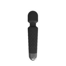 Vibrador Estilo Varinha Mágica Recarregável com Detalhes Metálicos e 20 Modos de Vibração