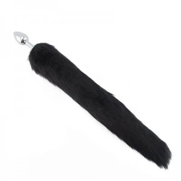 Plug Anal P com Rabo de Raposa Preta
