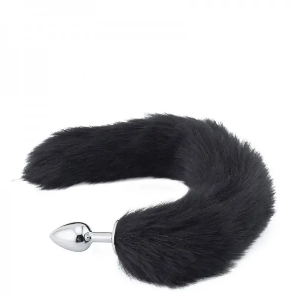 Plug Anal P com Rabo de Raposa Preta