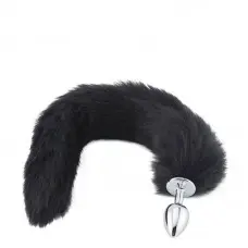 Plug Anal P com Rabo de Raposa Preta