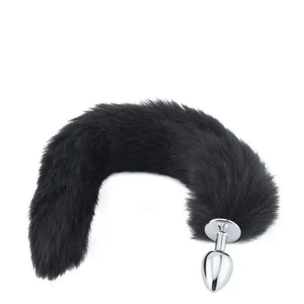 Plug Anal P com Rabo de Raposa Preta