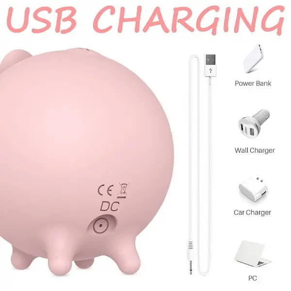Porquinho Piggy Sugador de Clitóris com Pulsação Porquinho Piggy Sugador de Clitóris com Pulsação