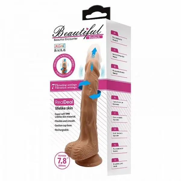 Pênis Realístico com Vibro Vai e Vem e Rotativo Baile