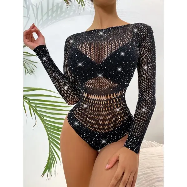 Body com Strass e Decote nas Costas