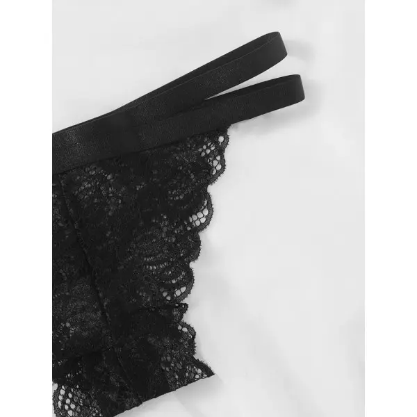 Conjunto Lingerie Sexy em Renda com Calcinha Duas Tiras