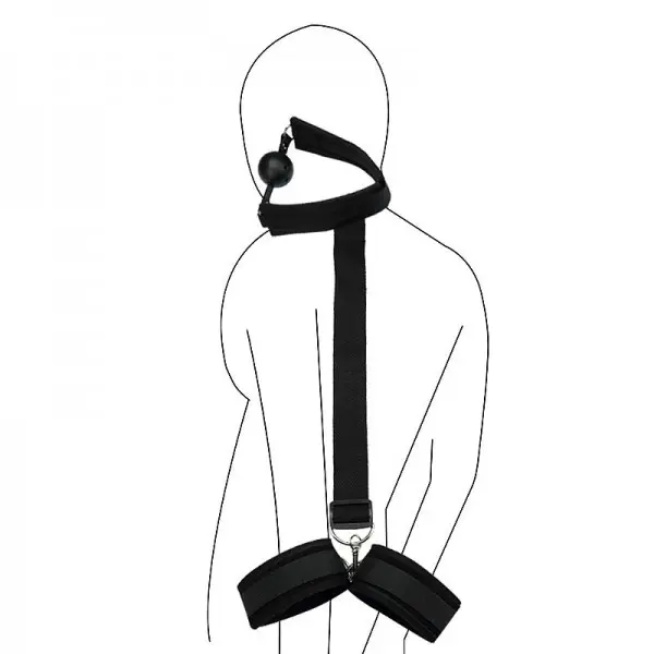 Sado Erótico Algema Traseira com Mordaça de Bola