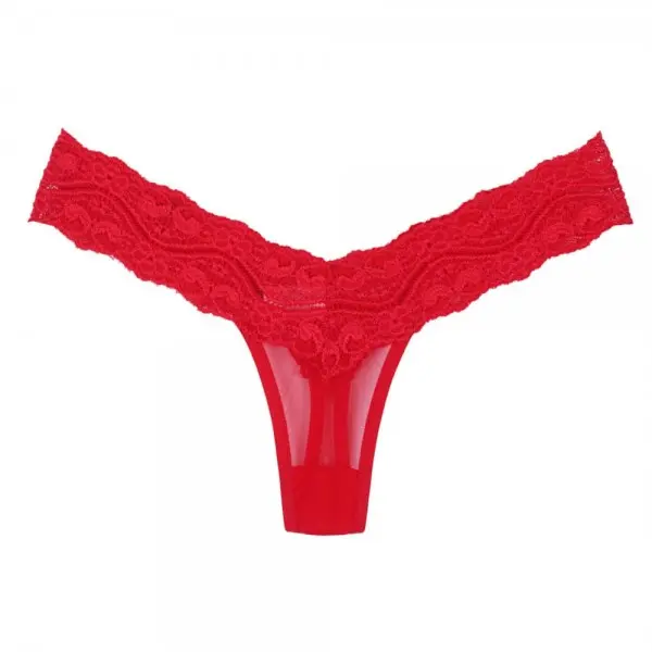 Calcinha em Renda e Tule Fio Dental Loba Sensualle