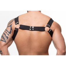 Harness Elástico com Argolas e Detalhe Botão em Niquel