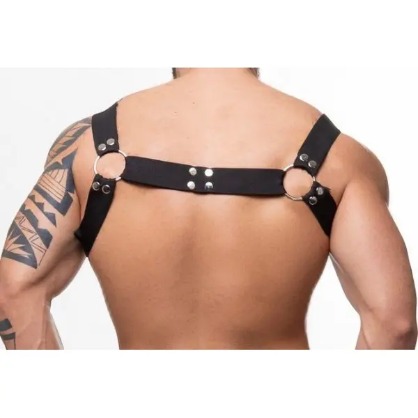 Harness Elástico com Argolas e Detalhe Botão em Niquel