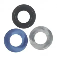 Kit com 3 Anéis Penianos em Silicone Coloridos com 3,7 cm