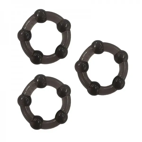 Kit com 3 Anéis Penianos em Silicone com Esfera