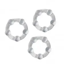 Kit com 3 Anéis Penianos em Silicone com Esfera Kit com 3 Anéis Penianos em Silicone com Esfera