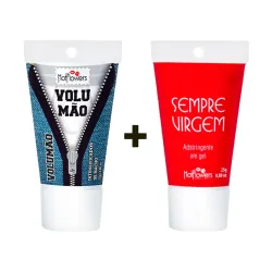 Kit Excitante Masculino Volumão  + Adstringente Sempre Virgem Hot Flowers Kit Excitante Masculino Volumão  + Adstringente Sempre Virgem Hot Flowers