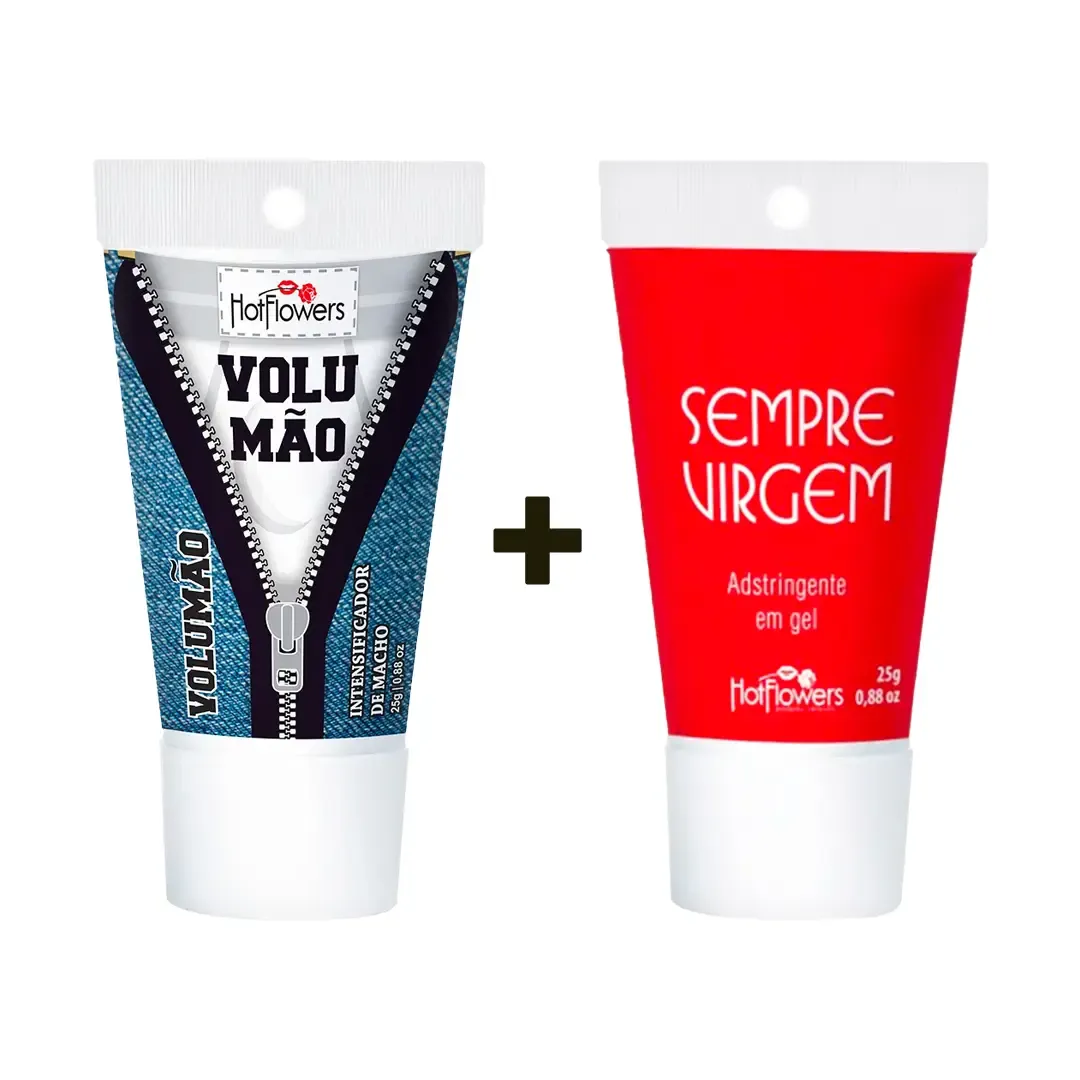 Kit Excitante Masculino Volumão  + Adstringente Sempre Virgem Hot Flowers