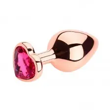 Plug Anal em Metal Rose Formato de Coração Tamanho G Plug Anal em Metal Rose Formato de Coração Tamanho G