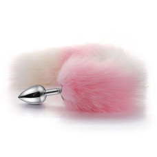 Kit Fetiche Rabo de Raposa com Tiara de Orelhas e Plug Anal P