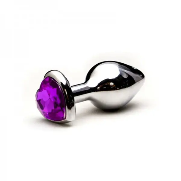 Plug Anal Jóia em Aço M Base Coração e Cristal Colorido Plug Anal Jóia em Aço M Base Coração e Cristal Colorido