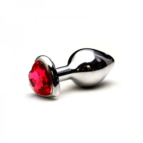 Plug Anal Jóia em Aço M Base Coração e Cristal Colorido Plug Anal Jóia em Aço M Base Coração e Cristal Colorido