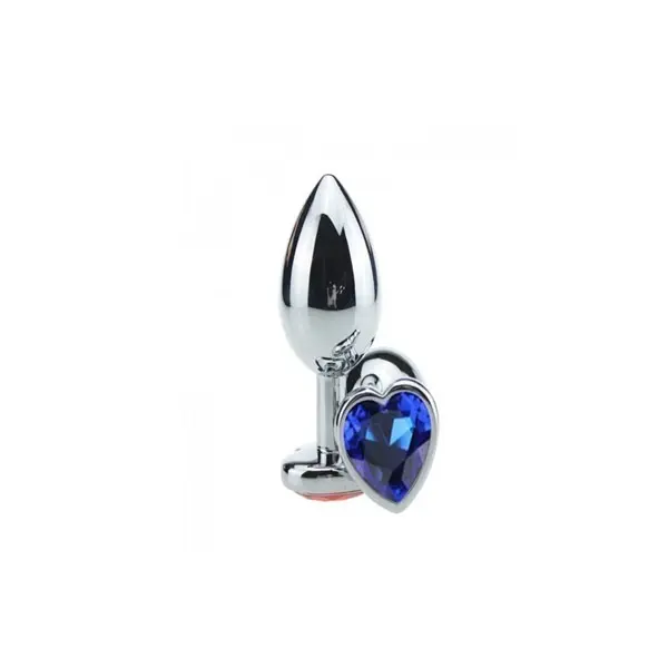 Plug Anal Jóia em Aço P Base Coração e Cristal Colorido Plug Anal Jóia em Aço P Base Coração e Cristal Colorido
