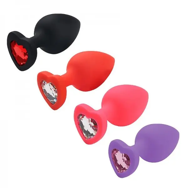 Plug Anal em Silicone Base Coração Pequeno