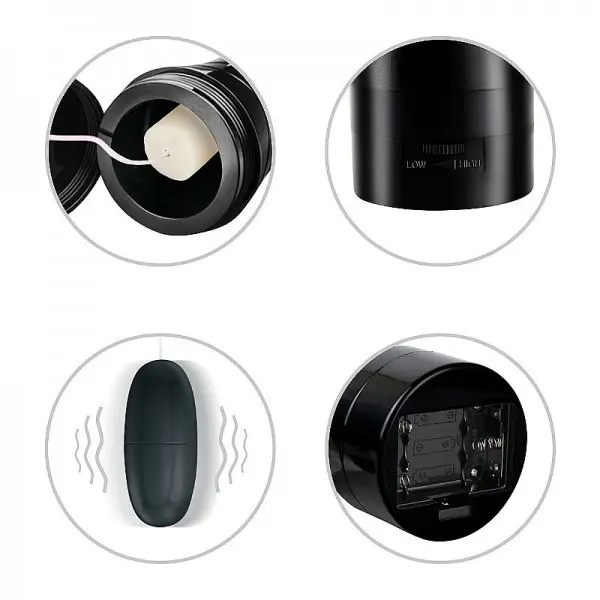 Masturbador Masculino Vagina em Cyberskin com Vibrador em Formato de Lanterna Masturbador Masculino Vagina em Cyberskin com Vibrador em Formato de Lanterna