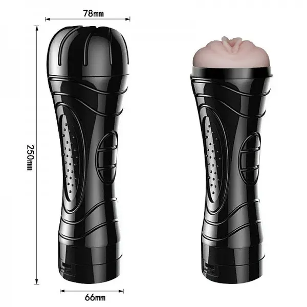 Masturbador Masculino Vagina em Cyberskin com Vibrador em Formato de Lanterna Masturbador Masculino Vagina em Cyberskin com Vibrador em Formato de Lanterna
