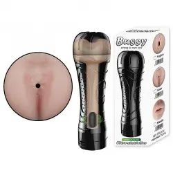 Masturbador Masculino Ânus em Cyberskin com Vibrador em Formato de Lanterna Masturbador Masculino Ânus em Cyberskin com Vibrador em Formato de Lanterna